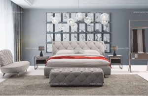 Кровать с мягким изголовьем  ALISTER A2172E  180*200(hogar)– купить в интернет-магазине ЦЕНТР мебели РИМ