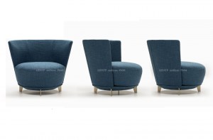 Дизайнерское мягкое кресло Jammin Large в ткани синего цвета. Alberta Salotti, Италия