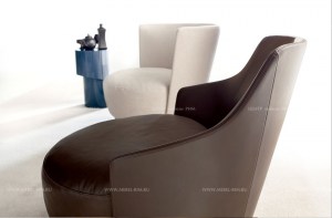 Мягкое дизайнерское кресло на вращающемся основании Jammin. Alberta Salotti, Италия