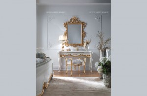 Итальянская кровать с резным изголовьем La Fenice laccato casa+39 мебель италии в спб