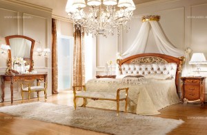 Итальянская классическая спальня  La Fenice radica кровать с мягким изголовьем