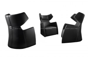 Дизайнерские кресла в чёрной коже Snob. Gamma International, Италия
