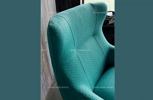 Современное кресло Bess цвета морской волны с высокой спинкой с ушами и со съёмным чехлом. DitreItalia, Италия