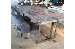 Современный прямоугольный стол ,столешница под мрамор(MK-6951-SW)– купить в интернет-магазине ЦЕНТР мебели РИМ