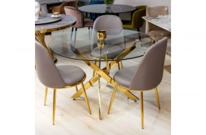Современный круглый стеклянный стол диаметр 120 см(DT-2850)– купить в интернет-магазине ЦЕНТР мебели РИМ