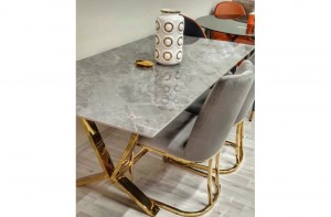 Современный прямоугольный  стол керамика серая (DT-2853)– купить в интернет-магазине ЦЕНТР мебели РИМ