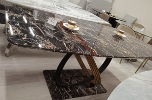 Современный прямоугольный стол черный мрамор на 180(F-1457 (F-1200))– купить в интернет-магазине ЦЕНТР мебели РИМ