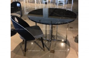 Стол круглый столешница под черный мрамор(MK-6950-BM)– купить в интернет-магазине ЦЕНТР мебели РИМ