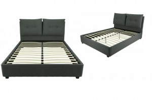 кровать с мягким изголовьем для  спальни Шарли.(MK-7600-GY)– купить в интернет-магазине ЦЕНТР мебели РИМ