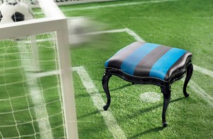Квадратный пуф-табурет Goal с футбольным дизайном, Италия