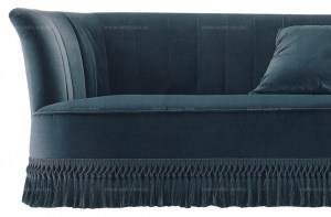 Итальянский диван Visconti в велюровой обивке синего цвета, BM Style