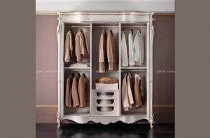 Белый гардеробный шкаф Versailles арт. 0225L, внутреннее наполнение. BTC International, Италия