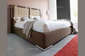 Итальянская кровать C-Max, Calligaris в тканевой обивке с контейнером и съёмными чехлами. Фото 03