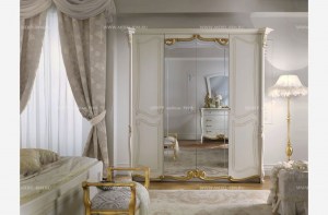Итальянский шкаф 3-х створчатый 1 зеркало  La Fenice laccato casa+39 арт1320 мебель