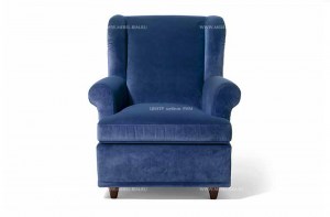 Классическое кресло с высокой спинкой Celeste  в обивке синего цвета. Ditre Italia, Италия