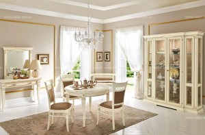 Стол круглый раздвижной от классической итальянской гостиной Palazzo Ducale prata italy art71ВО54