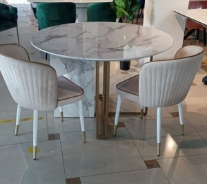 комплект современный стол круглый+4 стула белые (мик)– купить в интернет-магазине ЦЕНТР мебели РИМ