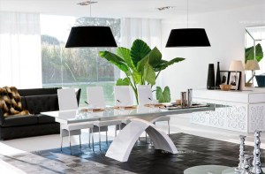 Дизайнерский раздвижной или фиксированный стол Tokyo со стеклянной столешницей. Tonin Casa, Италия