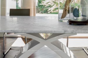 Дизайнерский прямоугольный стол Tokyo с фиксированной мраморной столешницей. Tonin Casa, Италия